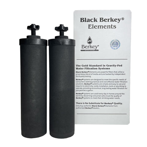 Berkey authentic black BB9-2 element front view for reliable gravity-fed purification.