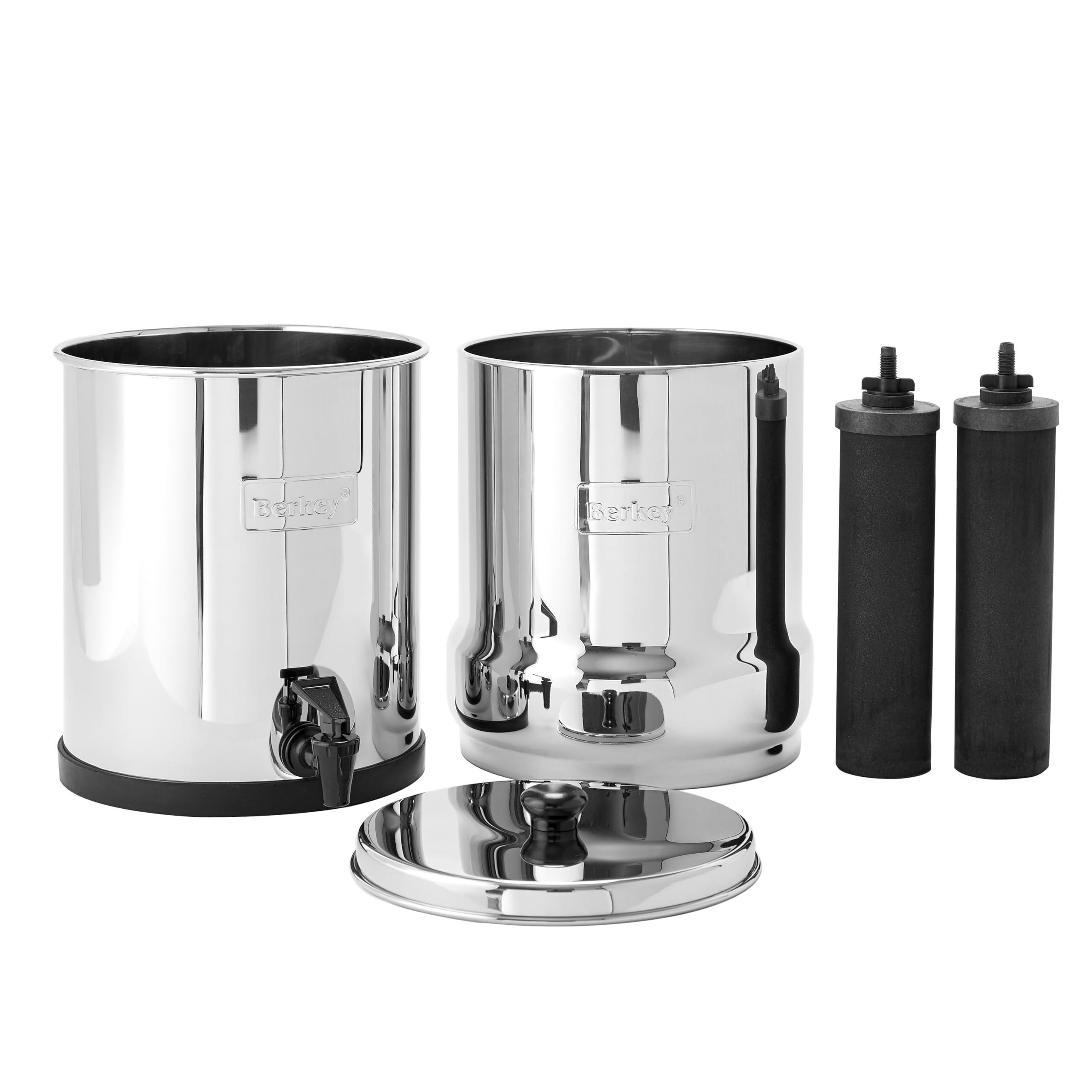 Authentic BB9-2 Black Berkey Element inside the unit, targeting contaminants.