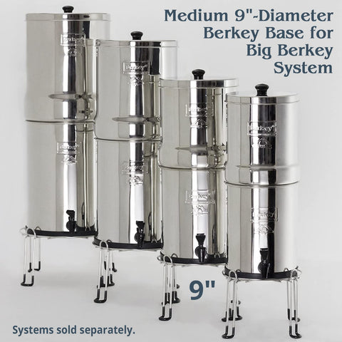 Berkey Base Stand with anti-slip feet keeps the system steady.