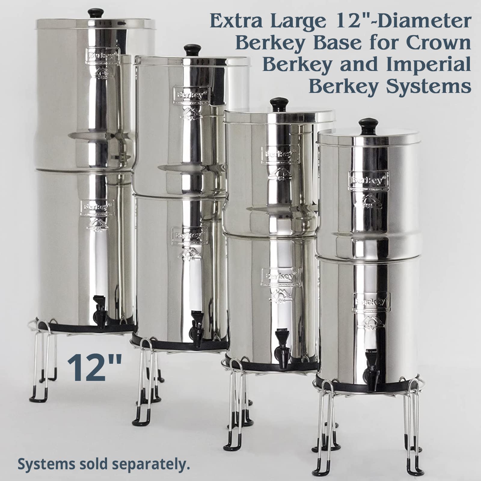 Berkey Base Stand showing non-skid feet keeping the unit steady on a counter