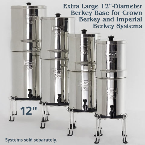 Berkey Base Stand showing non-skid feet keeping the unit steady on a counter