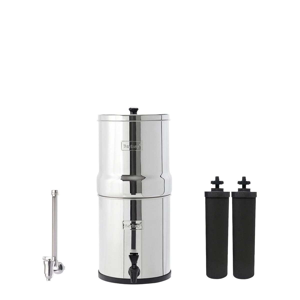 Big Berkey system on a countertop provides ready-to-use filtered water