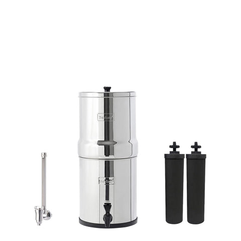 Big Berkey system on a countertop provides ready-to-use filtered water