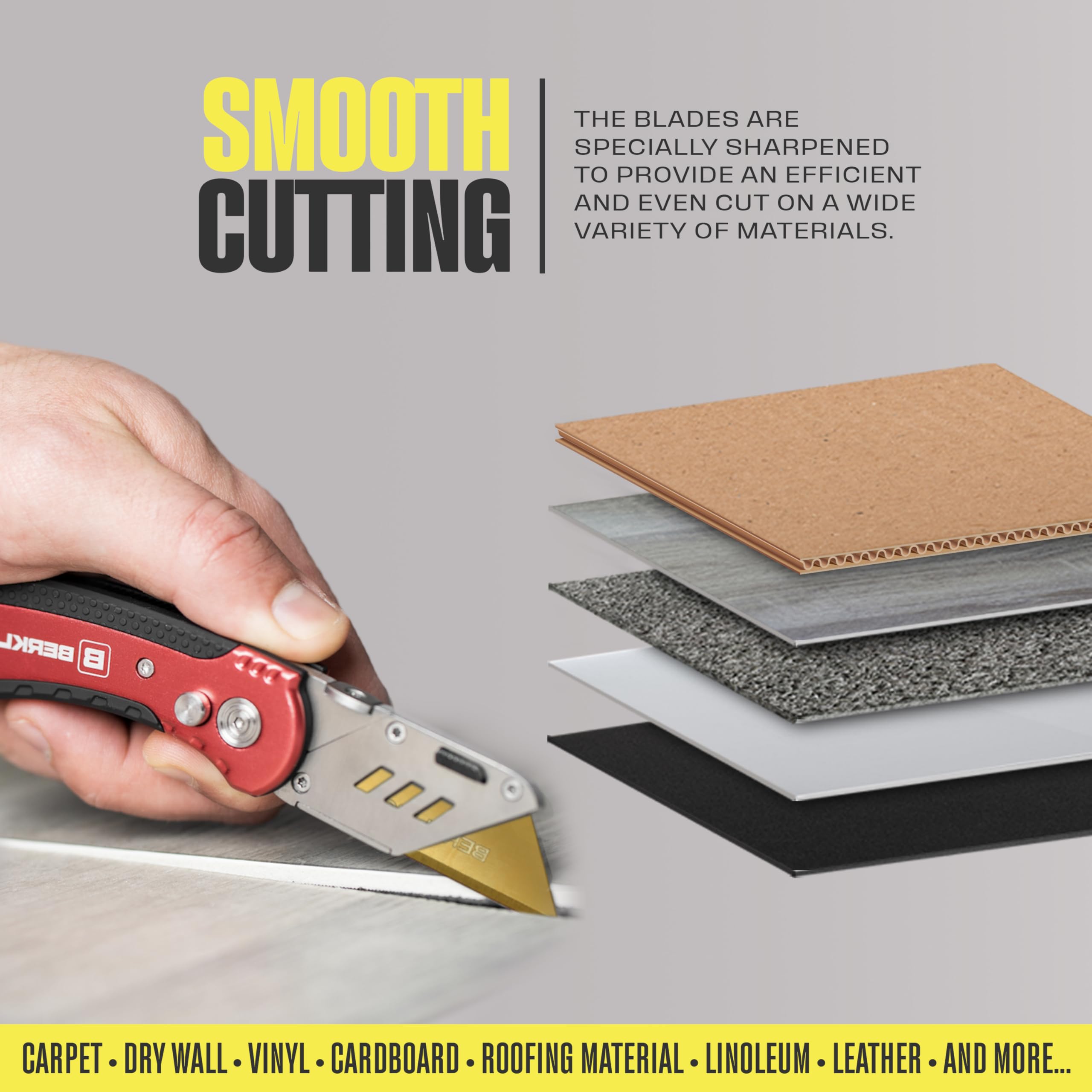 Berkling bulk dispenser enables fast, safe blade swaps.
