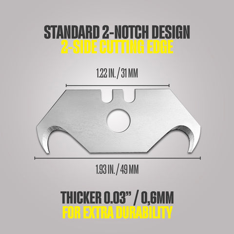 Berkling hook blade dual-side design enables versatile tasks.