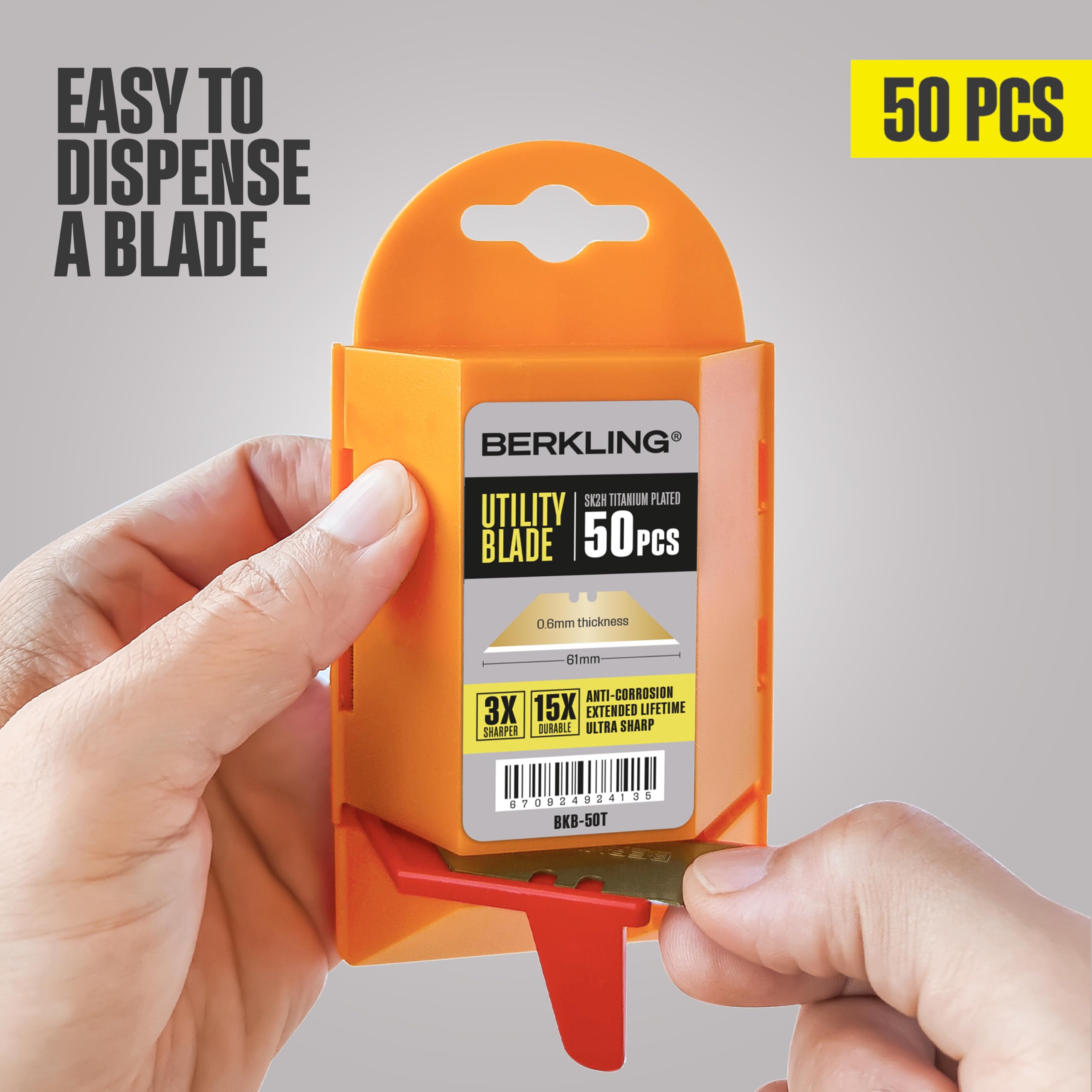 Berkling standard T-shape dual-notch design ensures secure placement.
