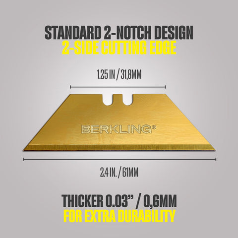 Berkling titanium coating resists rust, extending blade life across tasks.