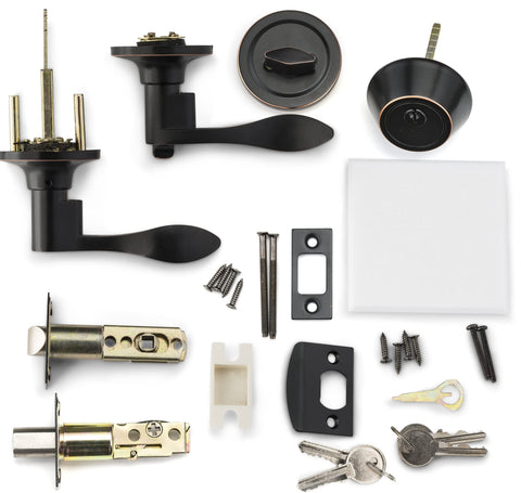 Backset adjustable from 2 3/8 to 2 3/4 inches for versatile fit