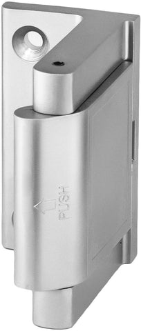 Close-up of satin nickel finish and rugged hardware for security.