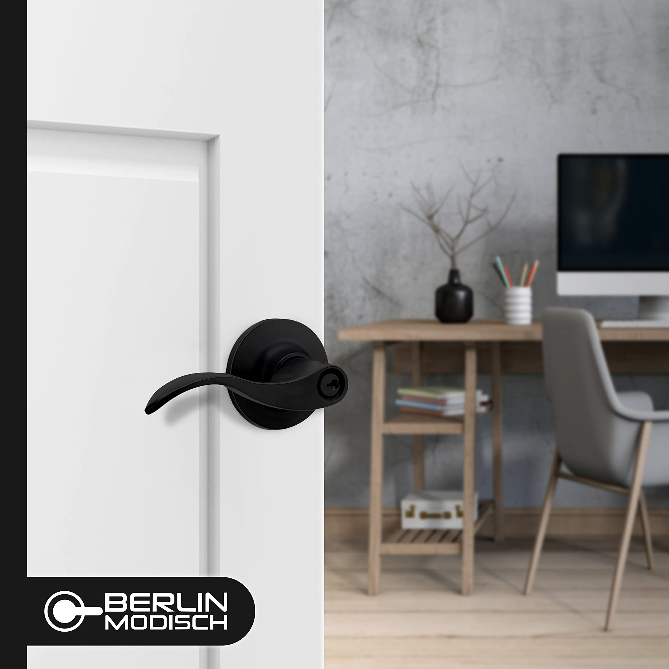 Reversible design fits right or left handed doors