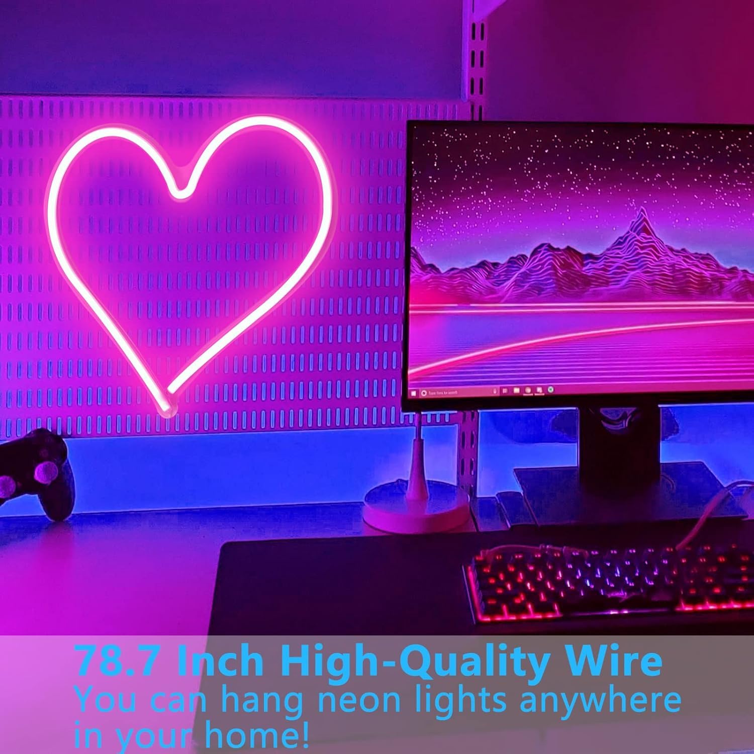 BerniceKelly pink heart neon sign low-energy LEDs for efficient lighting