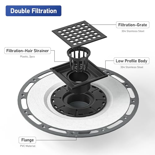 Bernkot ABS lateral adjustment ring adapts to tile thickness.