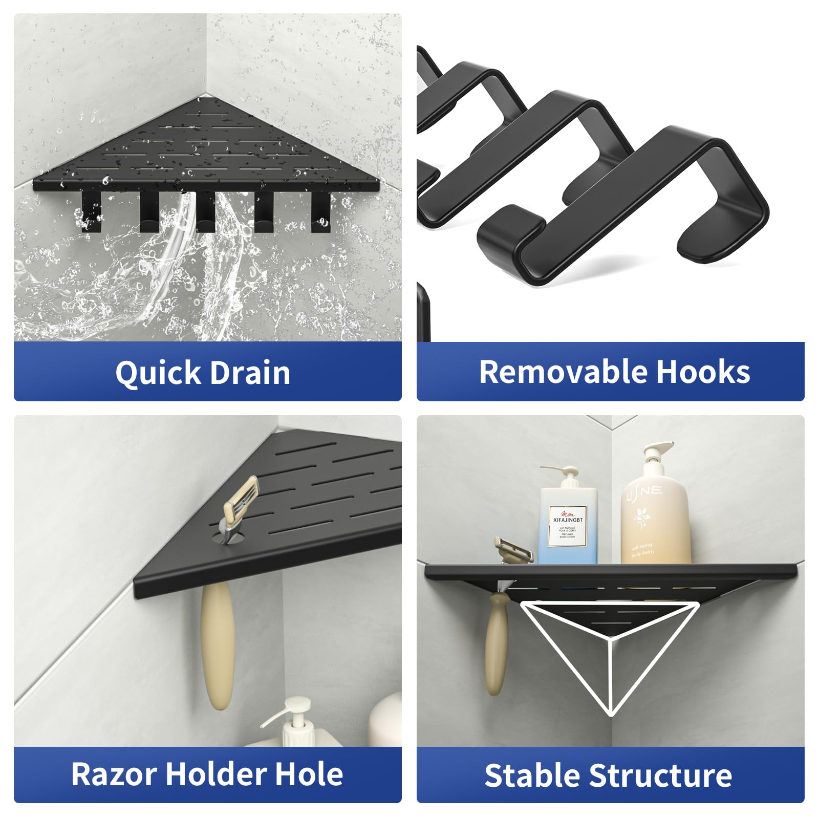 Bernkot corner-fitting tile installation creates a sleek, stable bathroom display.