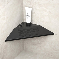 Bernkot corner foot rest for shaving legs in a secure shower setup