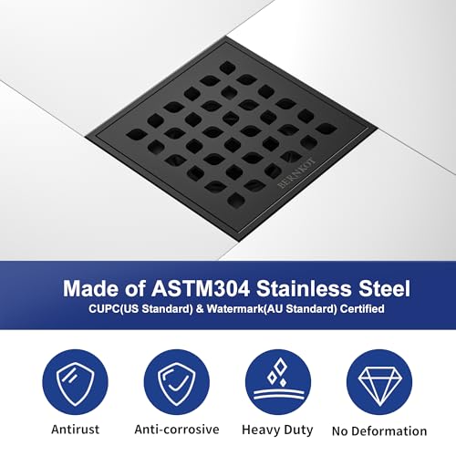 Bernkot removable drain grate ready for easy cleaning.