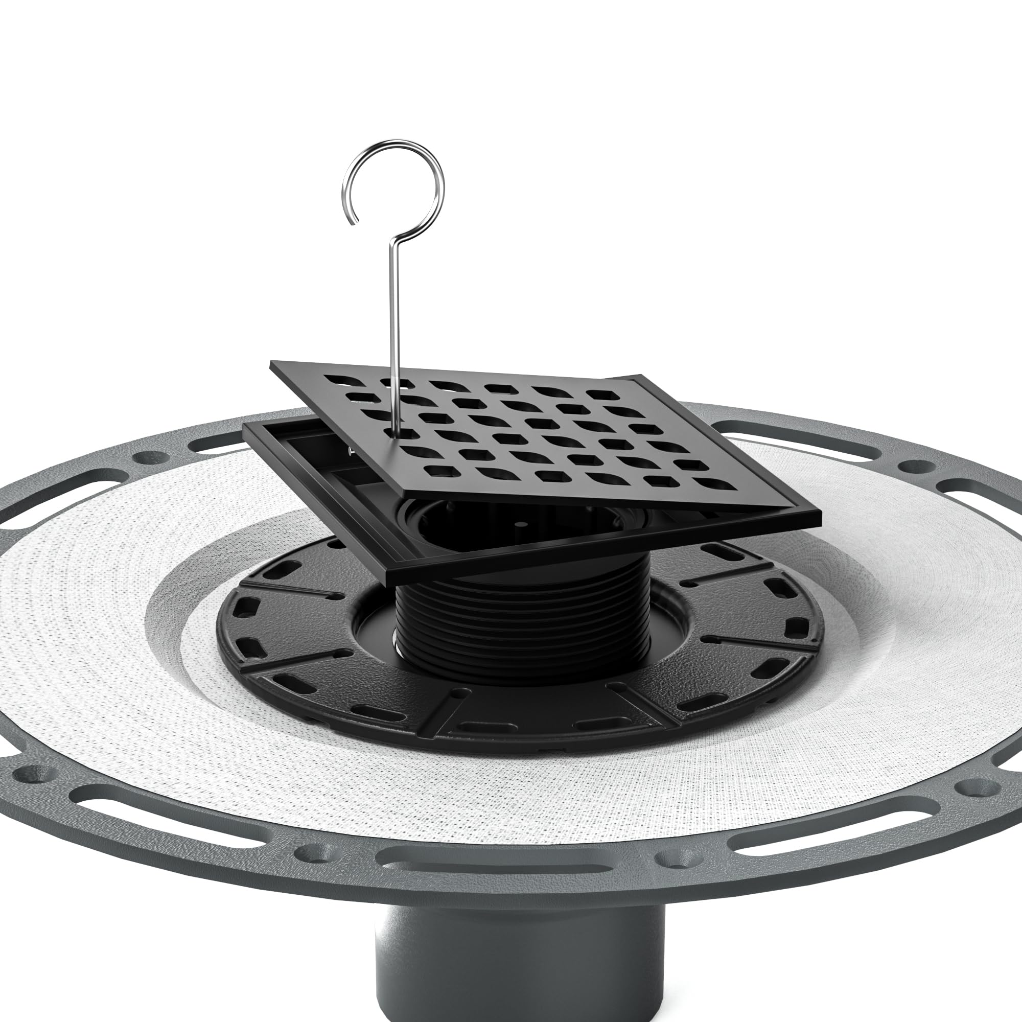 Bernkot plastic hair strainer helps prevent clogs in showers.
