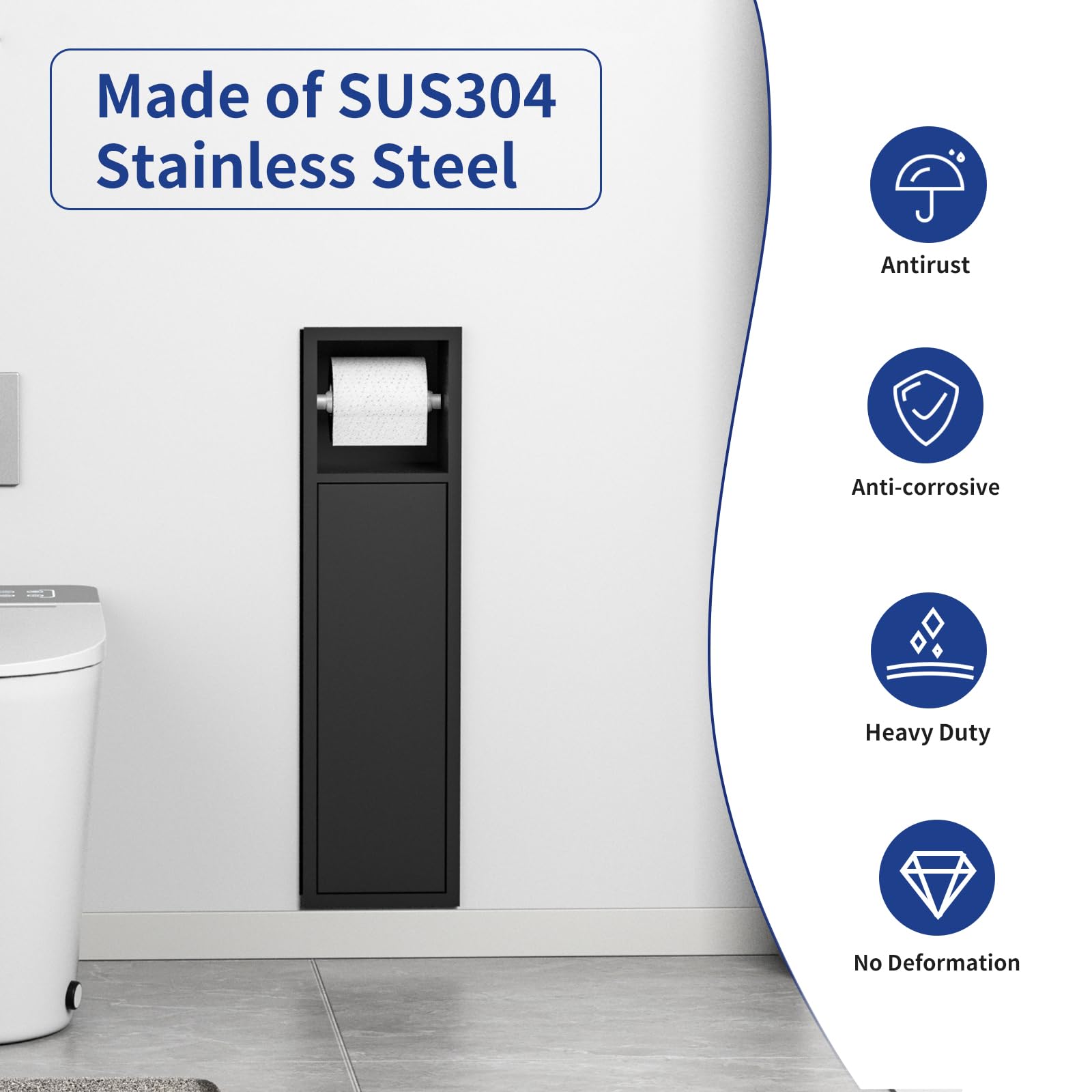 Bernkot stainless steel 304 construction resists rust in wet environments.