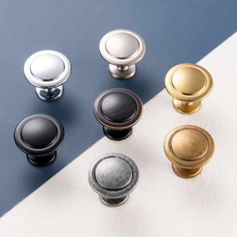 BEROSSA antique brass cabinet hardware on kitchen cabinets for timeless style.