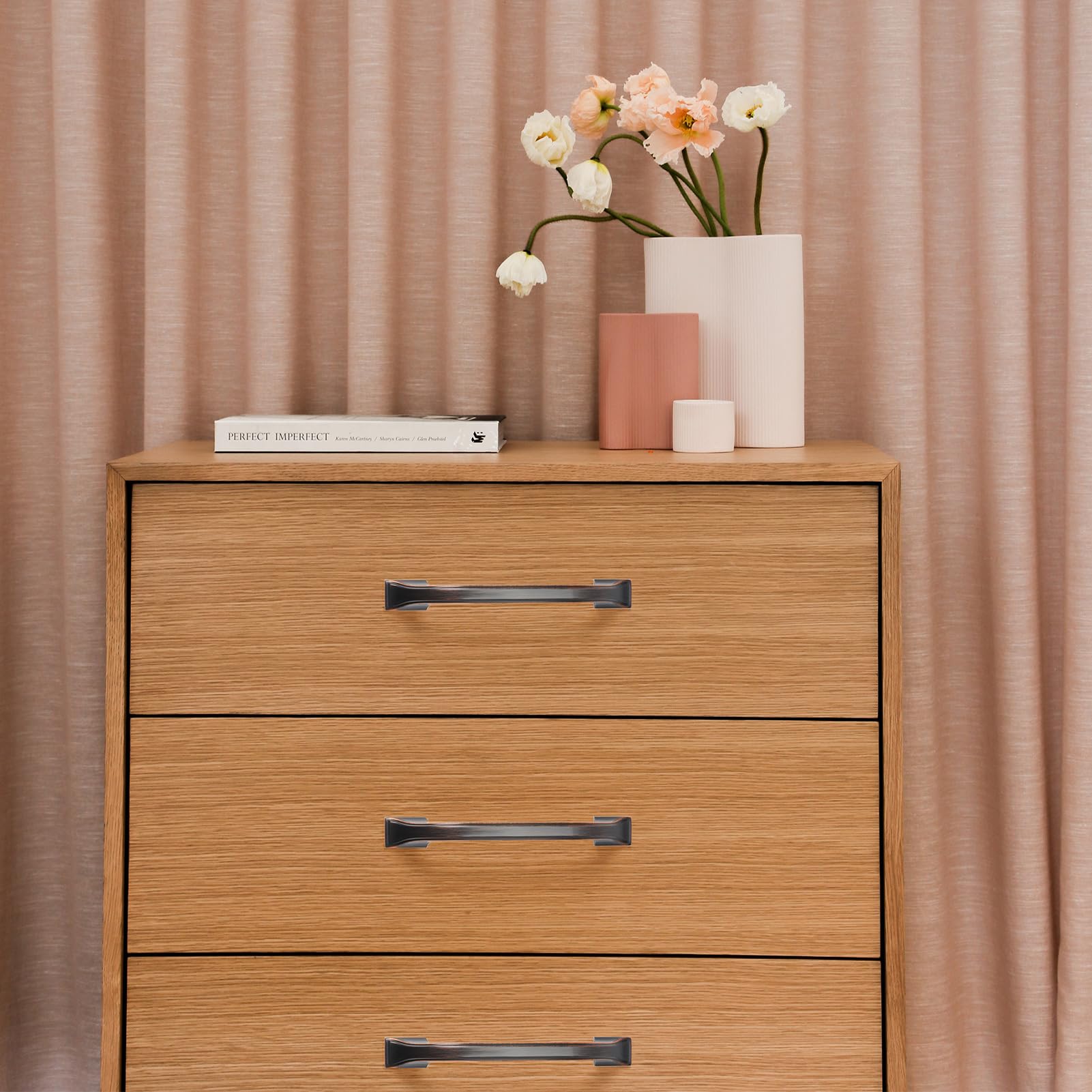 Dresser or vanity updates with BEROSSA oil rubbed bronze pulls