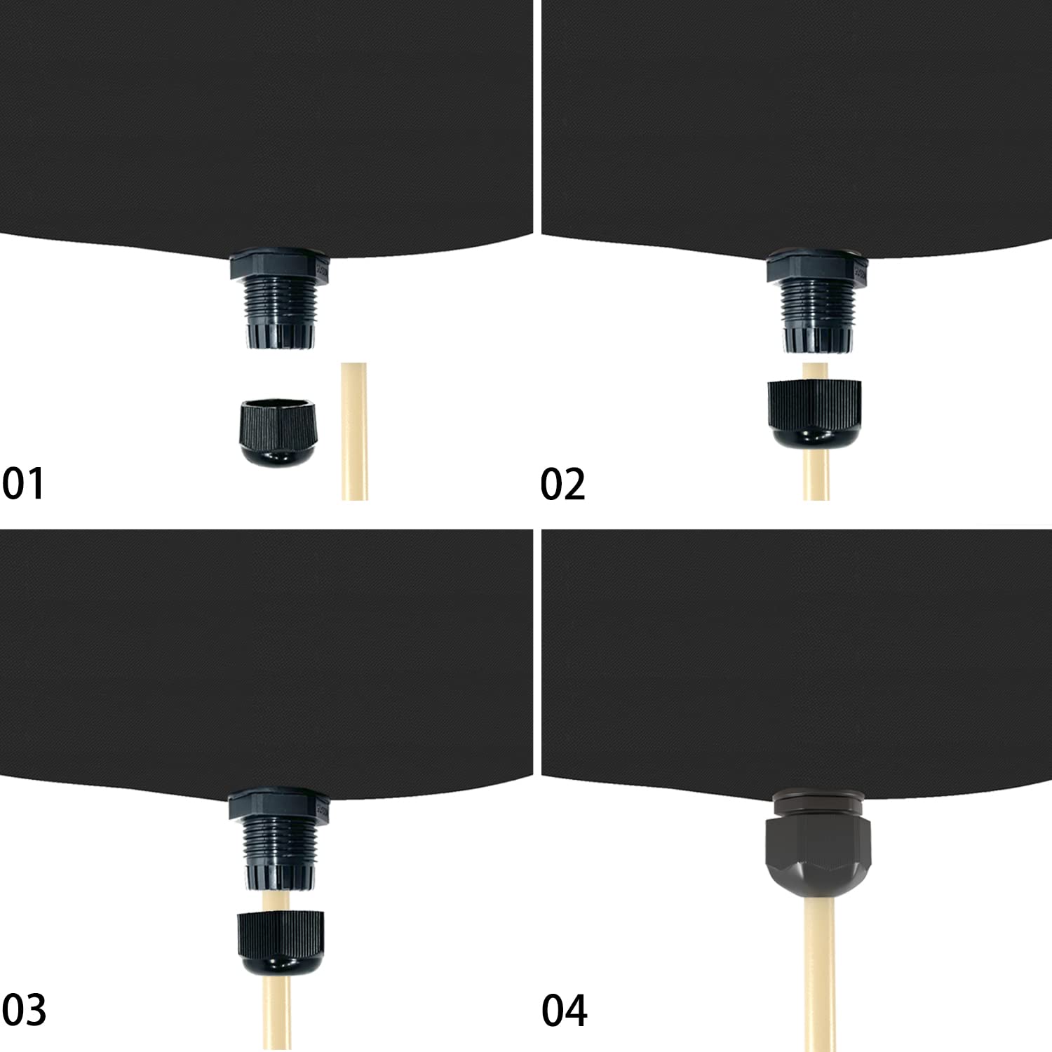 BERPET ceiling leak diverter packaging unboxing shows compact, ready-to-use kit.