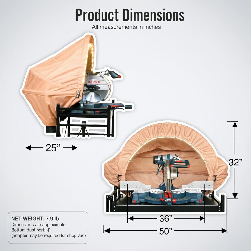 BERPET dust hood with 4-inch port delivers steady suction for any setup
