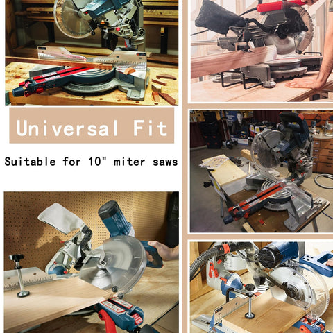 BERPET miter hood in use keeps workspace cleaner and safer