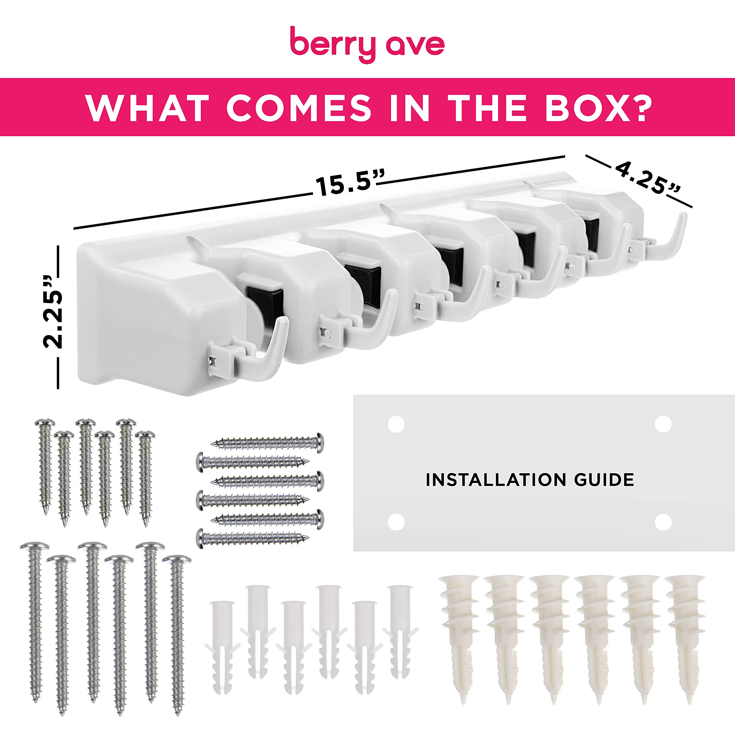 Berry Ave 35-pound capacity holds heavy tools without slipping.