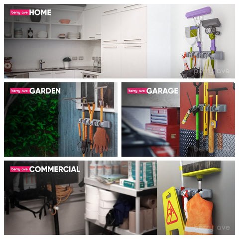 Berry Ave six-hook storage keeps small tools within reach.