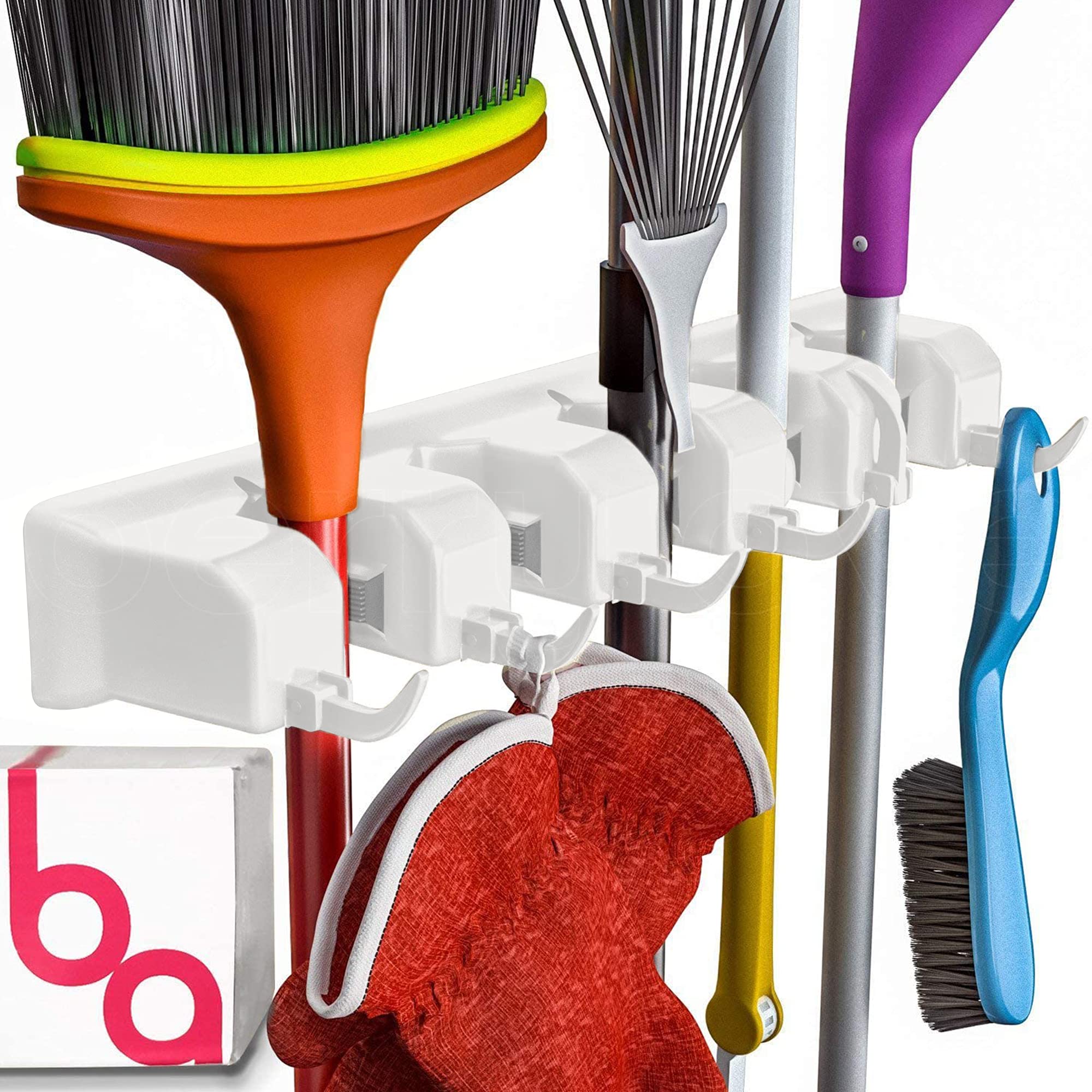 Berry Ave extra-grip mop broom hanger wall mount secures tools in tight spaces.