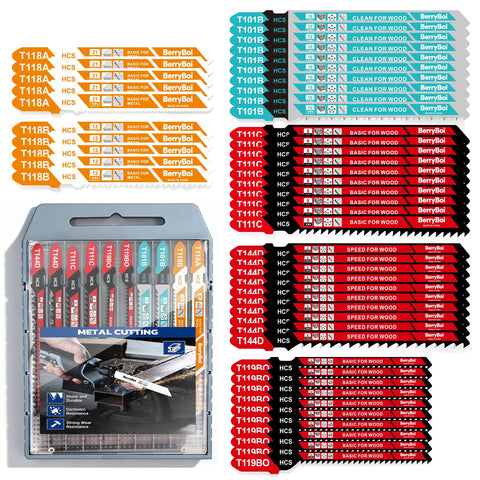 BerryBoi 50-pcs T-shank blades set for wood and metal enable smooth, precise cuts
