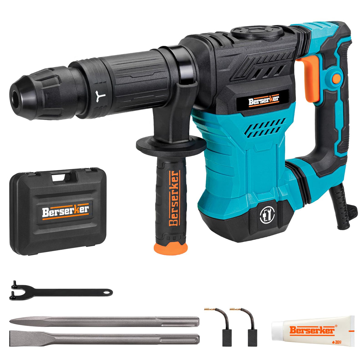Berserker 1300W demolition hammer body view highlighting compact power for heavy jobs