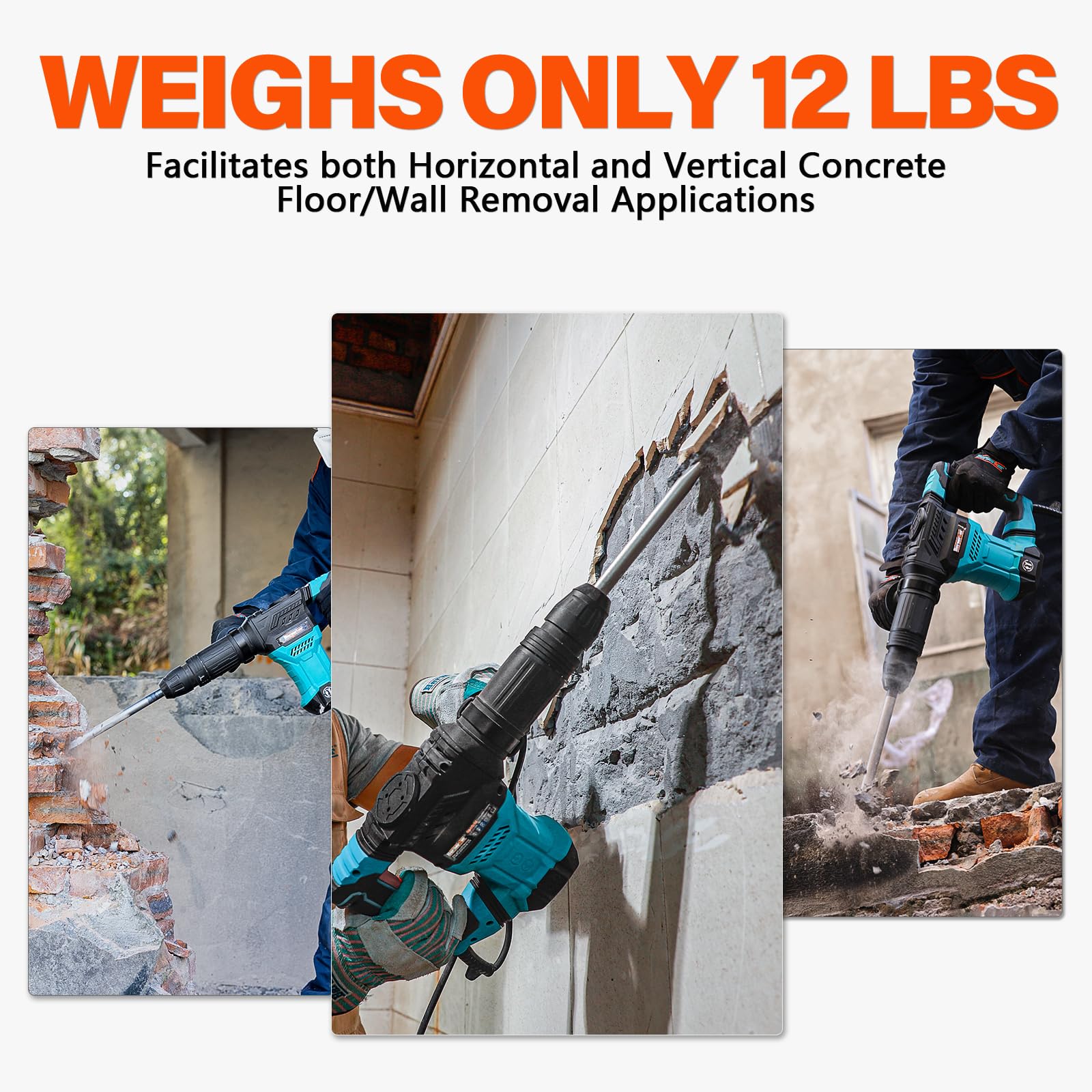 360-degree handle on Berserker for versatile angles during chiseling