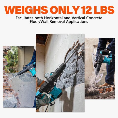 360-degree handle on Berserker for versatile angles during chiseling