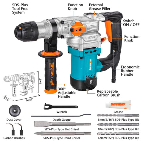 Berserker drill performing concrete drilling with controlled power.