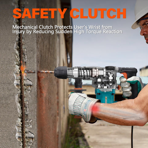 Versatile 3-function operation supports rotation, hammering, or both.