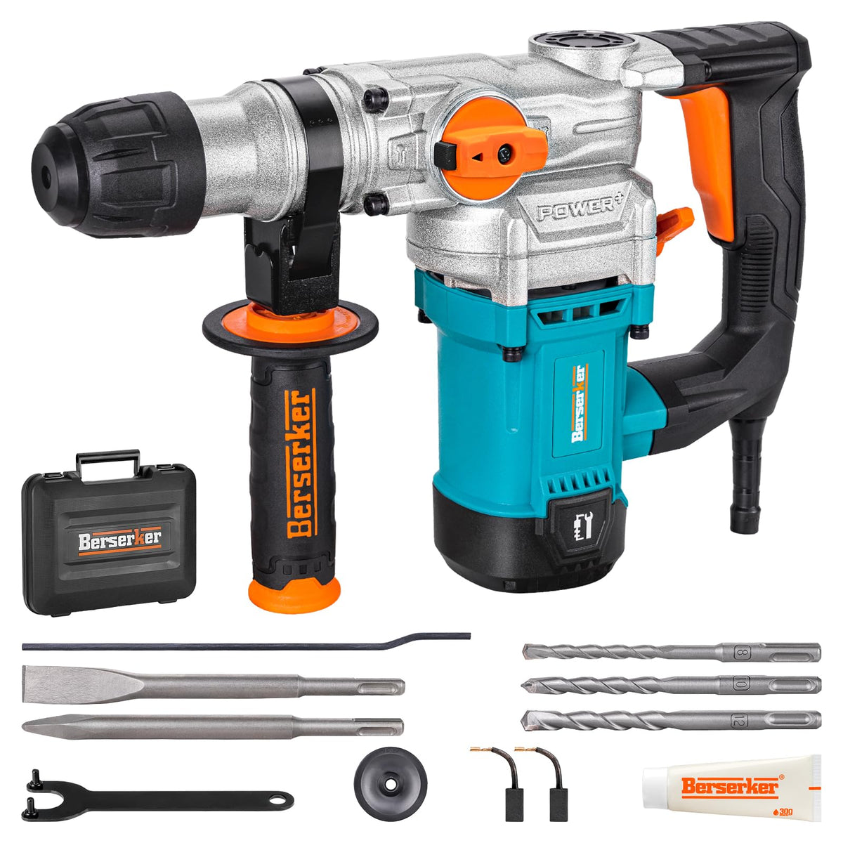 Berserker SDS-Plus rotary hammer drill overview for overhead work.