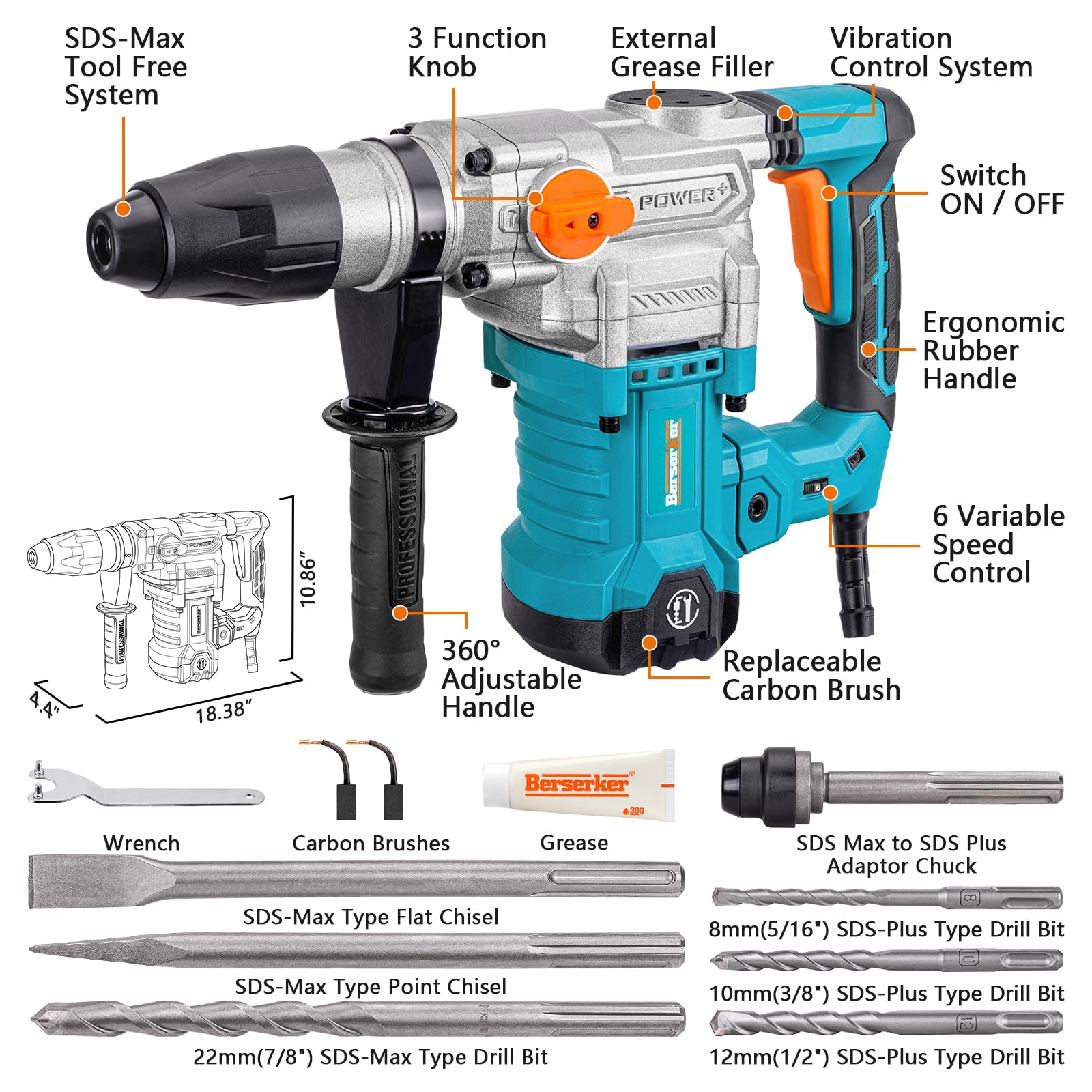 Berserker vibration-control technology reduces fatigue during use
