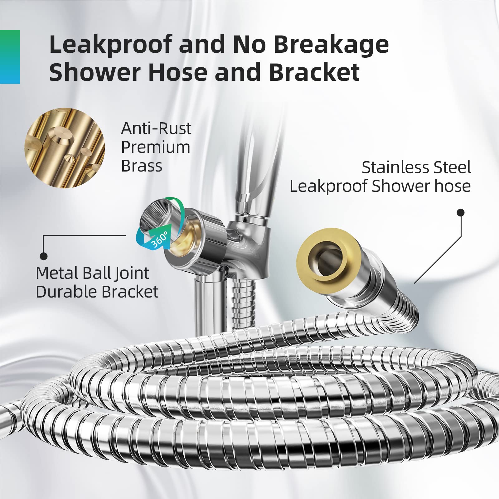 BESAQUO shower head quick tool-free installation.
