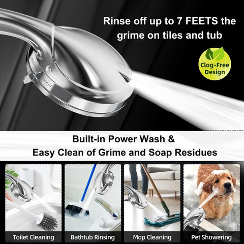 BESAQUO shower head pause mode for soap and shave moments.