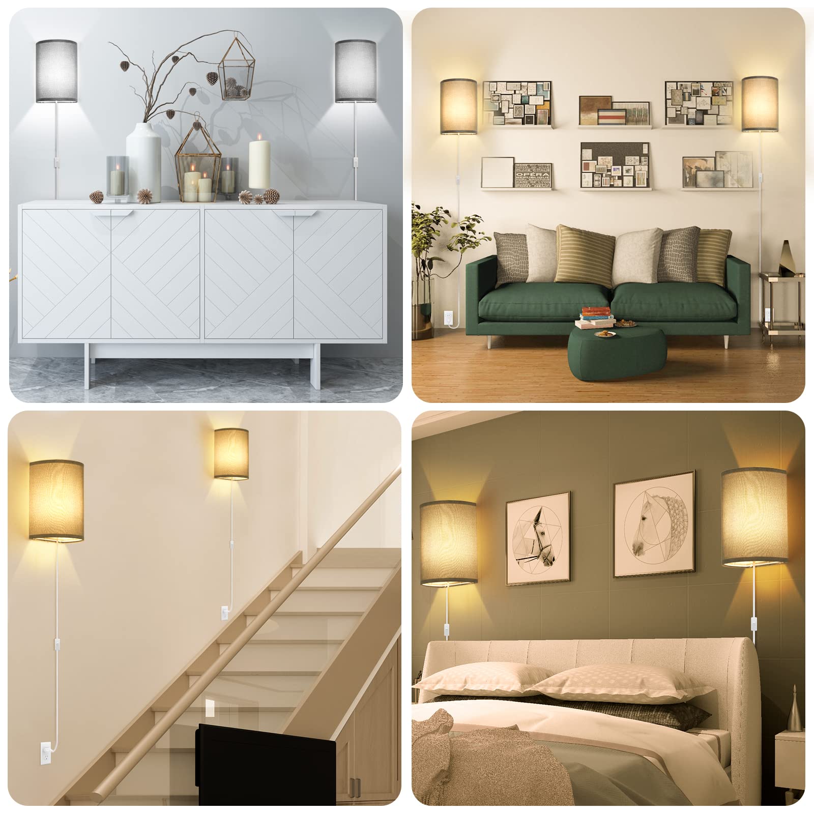 Beser‑Win dual-pack wall lights include convenient on/off switch.