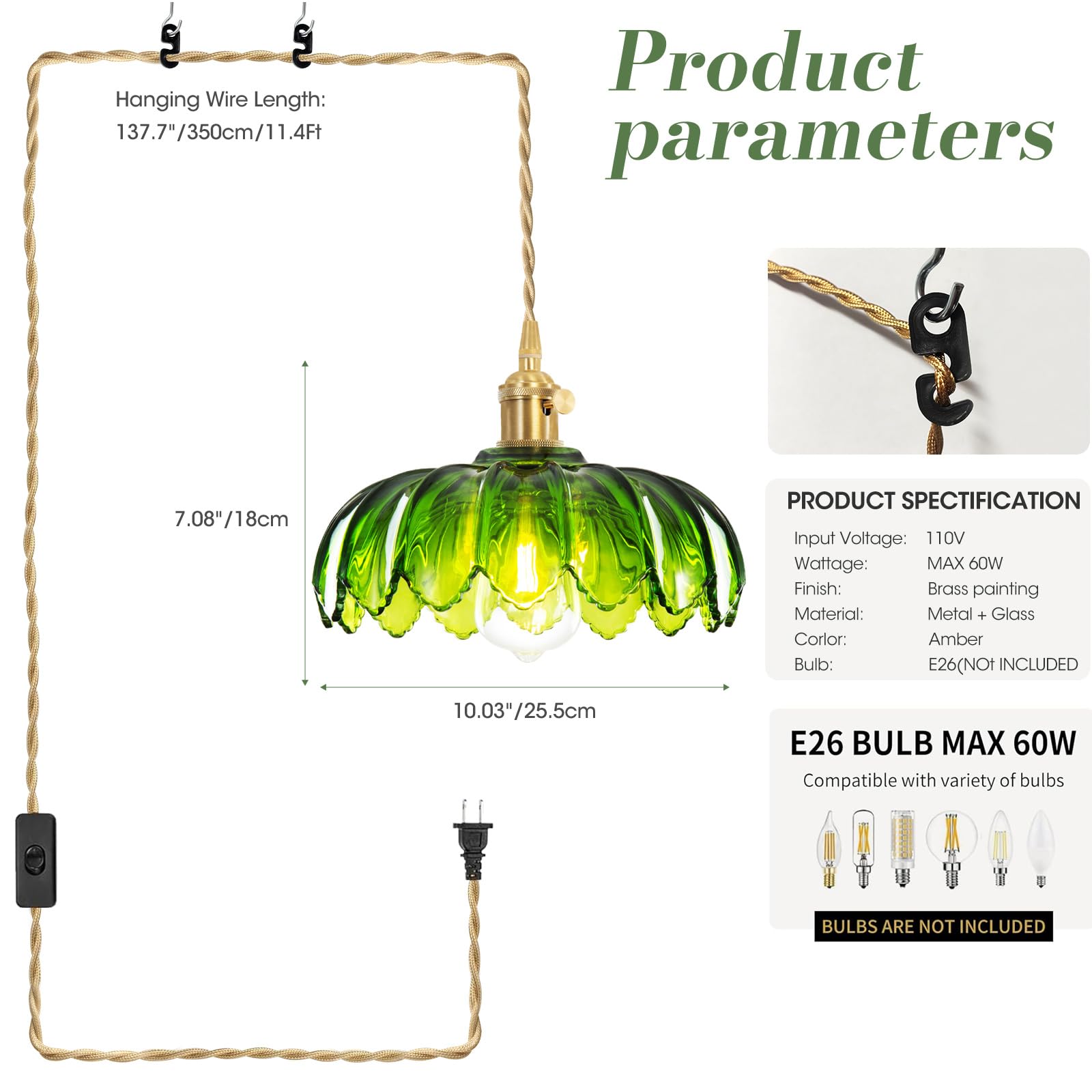 Beser·Win dining room plug-in pendant creates warm, inviting meals atmosphere