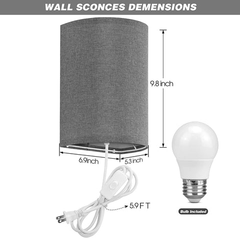 Beser‑Win plug-in wall lamp with UL-certified switch for safe, easy setup.
