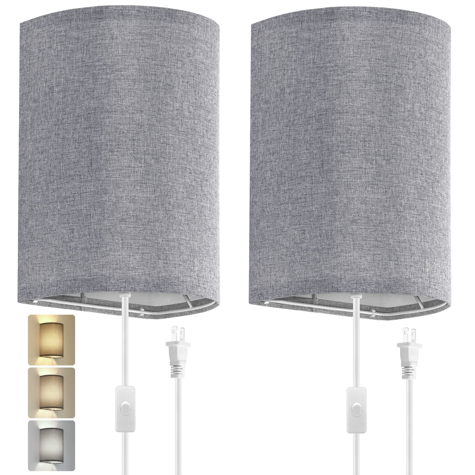 Beser‑Win wall sconce with fabric shade for soft ambient living room lighting.
