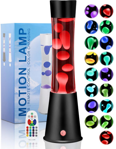 Besight liquid motion lamp displaying 17 colors for soothing ambient lighting in a modern room.