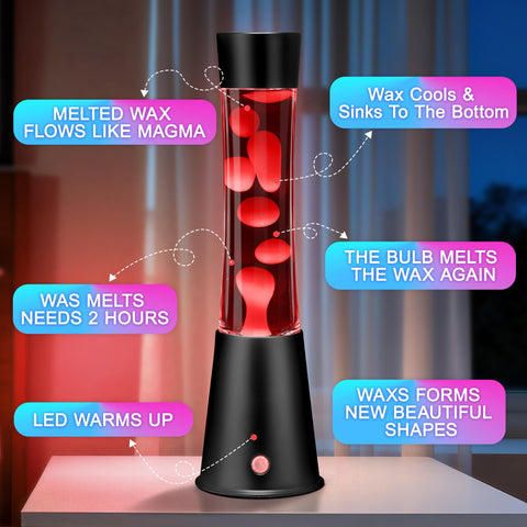 Besight black finish liquid motion lamp complements contemporary decor.