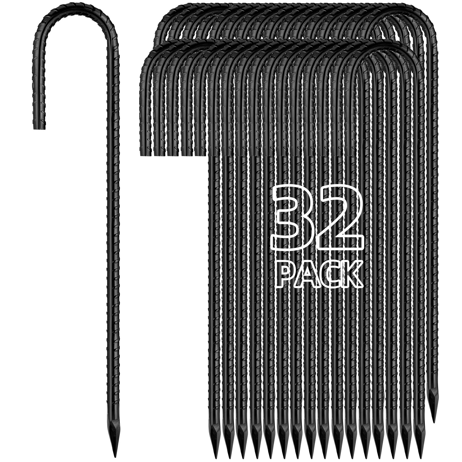 Besitu 12-inch J Hook Ground Stakes ready for securing outdoor decorations.