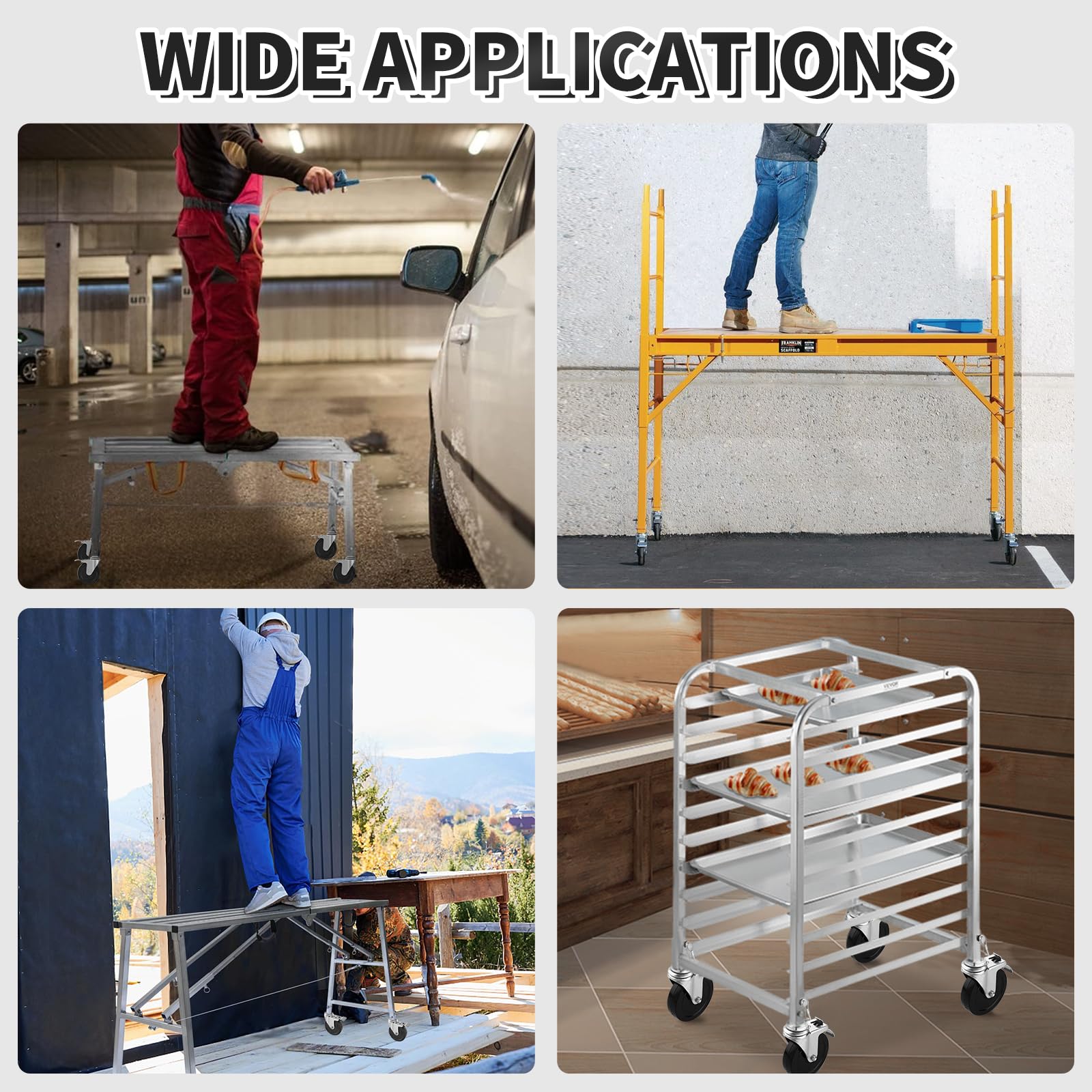 Besitu 1760-lbs total capacity supports moving heavy gear.