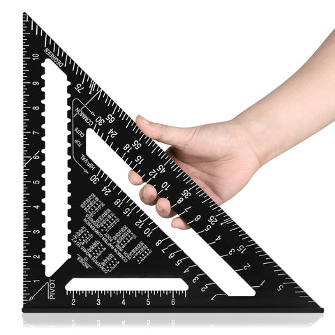 Beslands aluminum 12in rafter square for precise wood layouts