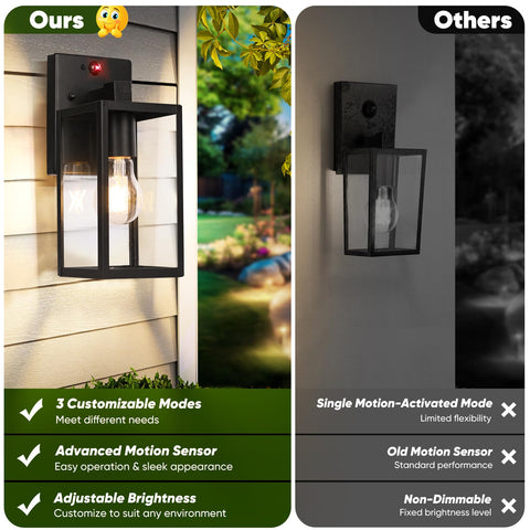 BesLowe outdoor wall light side view highlights durable metal and glass construction
