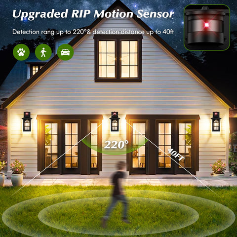 BesLowe 40 ft motion range activates lighting as you approach entryways for convenience and security.